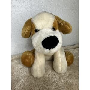 Best Made Toys Plush Sitting Dog Stuffed Brown And White Black Nose 7”